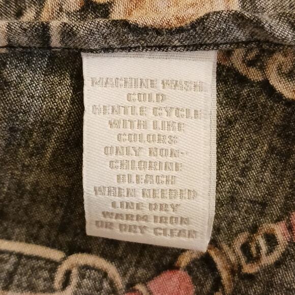 Charter Club Long Sleeve Shirt Sz 12 Abstract Gold Chains Equestrian Career Y2K - Picture 13 of 13